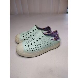Skechers Foamies Light Up Kids Mint Green Purple Slip On Sneakers Size 12